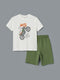Crew Neck Printed Boy’S T-Shirt And Shorts Set (2 Pcs)